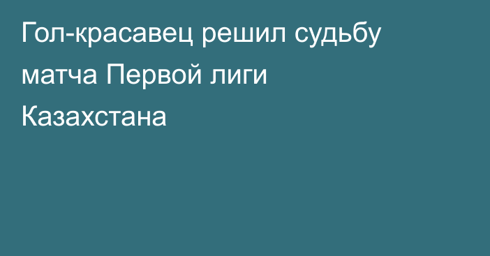 Гол-красавец решил судьбу матча Первой лиги Казахстана