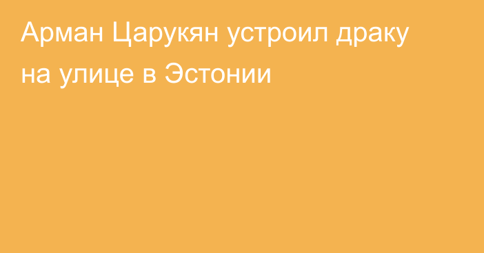 Арман Царукян устроил драку на улице в Эстонии