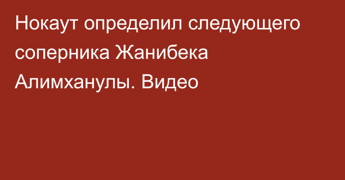 Нокаут определил следующего соперника Жанибека Алимханулы. Видео
