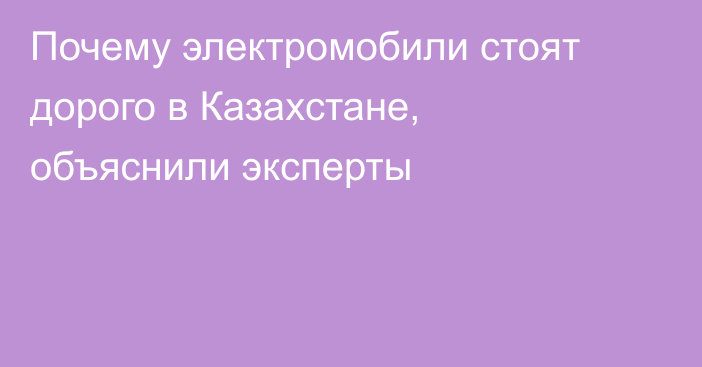 Почему электромобили стоят дорого в Казахстане, объяснили эксперты
