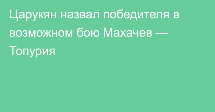 Царукян назвал победителя в возможном бою Махачев — Топурия