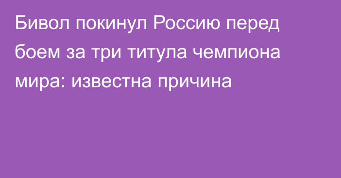 Бивол покинул Россию перед боем за три титула чемпиона мира: известна причина