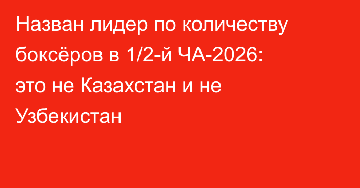 Назван лидер по количеству боксёров в 1/2-й ЧА-2026: это не Казахстан и не Узбекистан