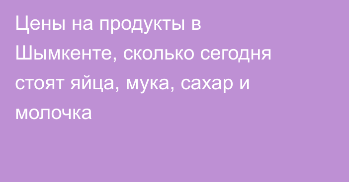 Цены на продукты в Шымкенте, сколько сегодня стоят яйца, мука, сахар и молочка