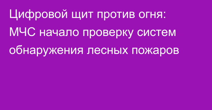 Цифровой щит против огня: МЧС начало проверку систем обнаружения лесных пожаров