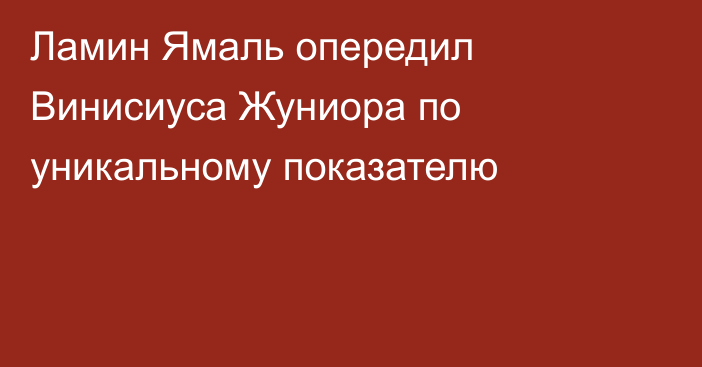 Ламин Ямаль опередил Винисиуса Жуниора по уникальному показателю