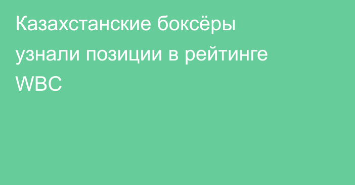 Казахстанские боксёры узнали позиции в рейтинге WBC