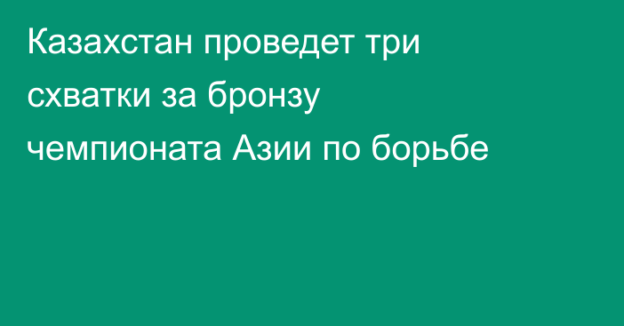 Казахстан проведет три схватки за бронзу чемпионата Азии по борьбе