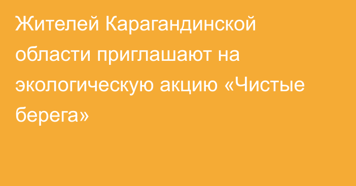 Жителей Карагандинской области приглашают на экологическую акцию «Чистые берега»