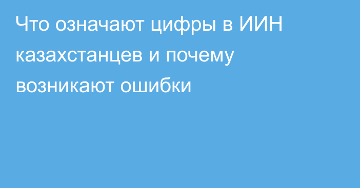 Что означают цифры в ИИН казахстанцев и почему возникают ошибки