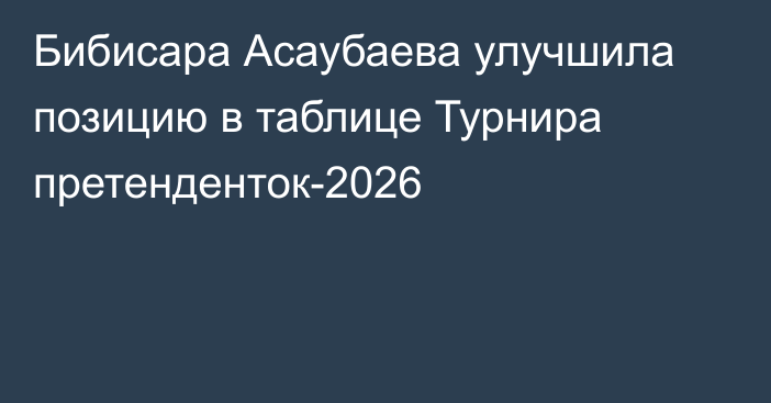 Бибисара Асаубаева улучшила позицию в таблице Турнира претенденток-2026