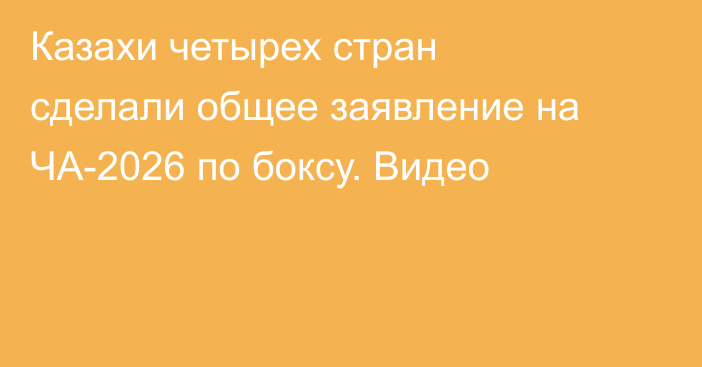 Казахи четырех стран сделали общее заявление на ЧА-2026 по боксу. Видео