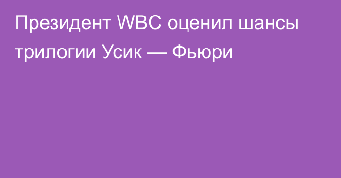 Президент WBC оценил шансы трилогии Усик — Фьюри