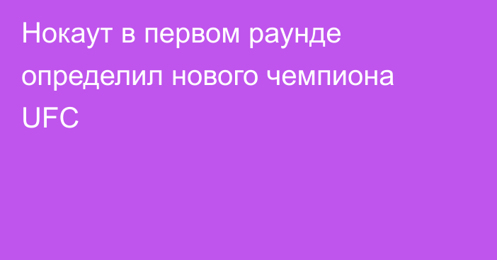 Нокаут в первом раунде определил нового чемпиона UFC