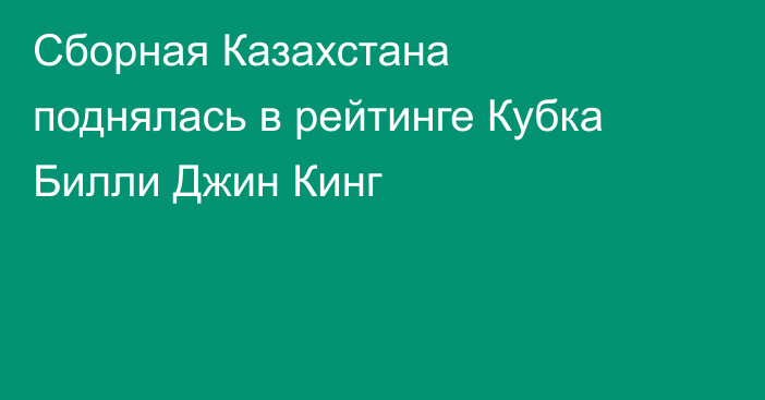Сборная Казахстана поднялась в рейтинге Кубка Билли Джин Кинг