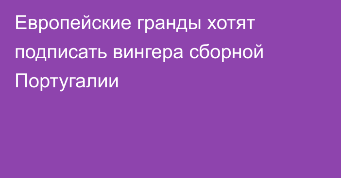Европейские гранды хотят подписать вингера сборной Португалии