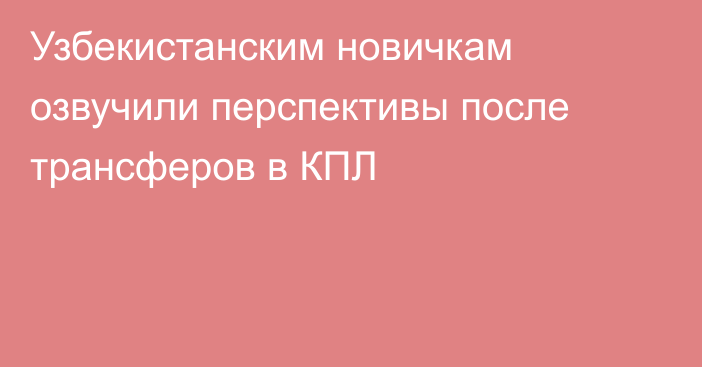 Узбекистанским новичкам озвучили перспективы после трансферов в КПЛ