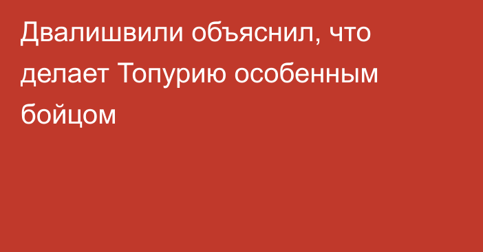 Двалишвили объяснил, что делает Топурию особенным бойцом