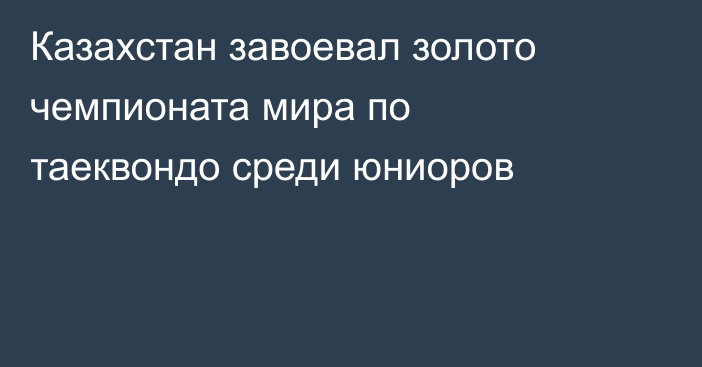 Казахстан завоевал золото чемпионата мира по таеквондо среди юниоров