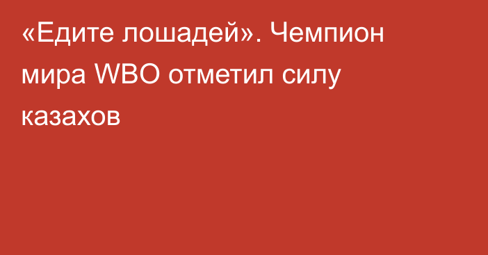 «Едите лошадей». Чемпион мира WBO отметил силу казахов