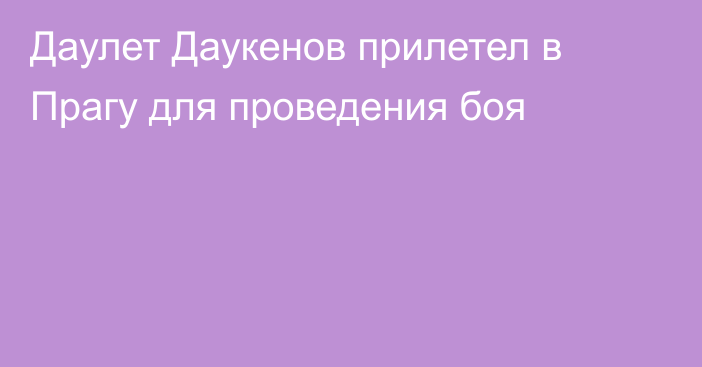 Даулет Даукенов прилетел в Прагу для проведения боя
