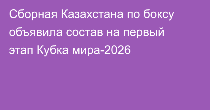 Сборная Казахстана по боксу объявила состав на первый этап Кубка мира-2026