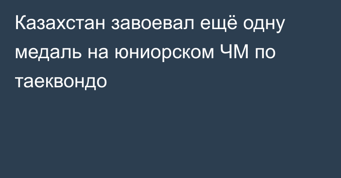 Казахстан завоевал ещё одну медаль на юниорском ЧМ по таеквондо
