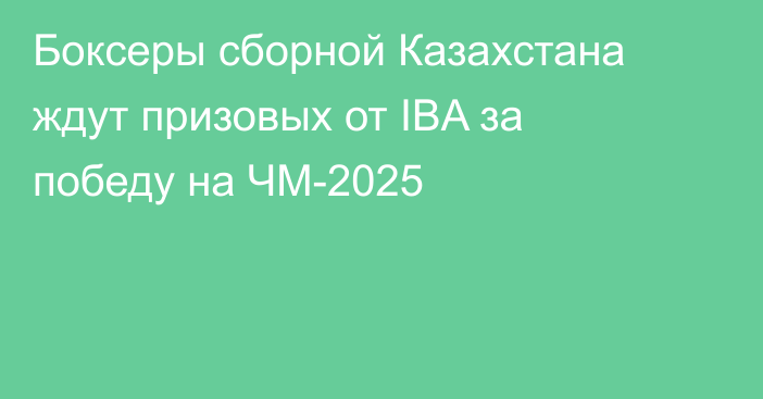 Боксеры сборной Казахстана ждут призовых от IBA  за победу на ЧМ-2025