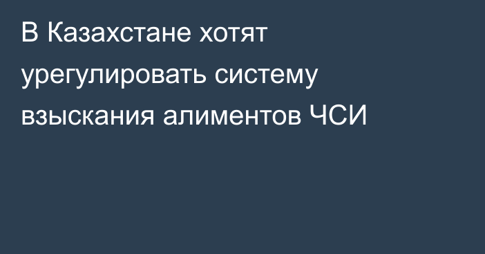 В Казахстане хотят урегулировать систему взыскания алиментов ЧСИ
