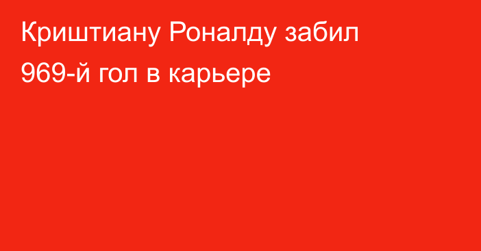 Криштиану Роналду забил 969-й гол в карьере