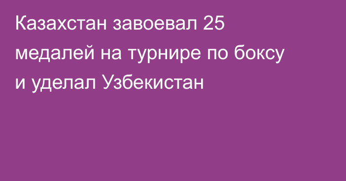 Казахстан завоевал 25 медалей на турнире по боксу и уделал Узбекистан