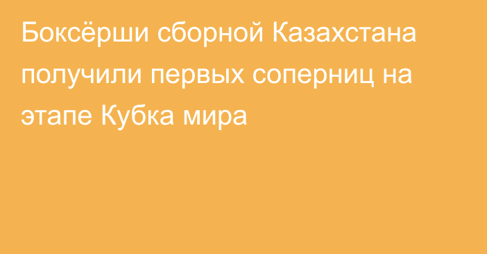 Боксёрши сборной Казахстана получили первых соперниц на этапе Кубка мира