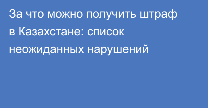 За что можно получить штраф в Казахстане: список неожиданных нарушений