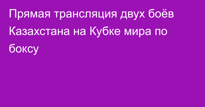 Прямая трансляция двух боёв Казахстана на Кубке мира по боксу