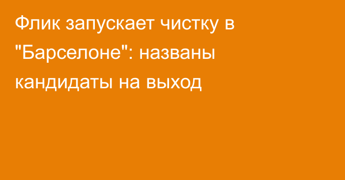 Флик запускает чистку в 