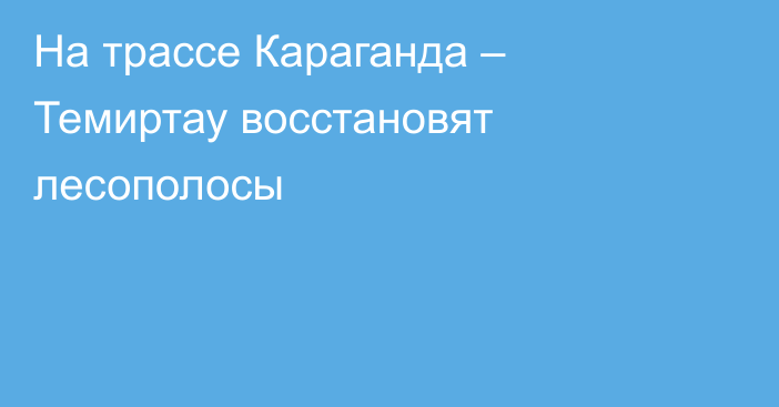 На трассе Караганда – Темиртау восстановят лесополосы