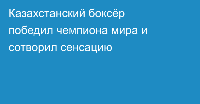 Казахстанский боксёр победил чемпиона мира и сотворил сенсацию