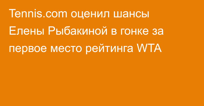 Tennis.com оценил шансы Елены Рыбакиной в гонке за первое место рейтинга WTA
