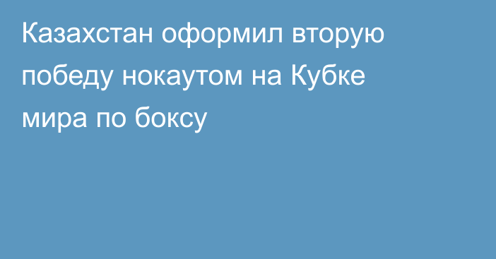 Казахстан оформил вторую победу нокаутом на Кубке мира по боксу