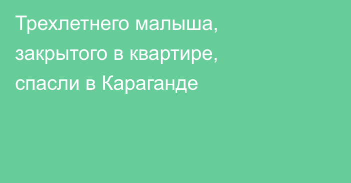 Трехлетнего малыша, закрытого в квартире, спасли в Караганде