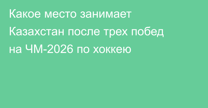 Какое место занимает Казахстан после трех побед на ЧМ-2026 по хоккею