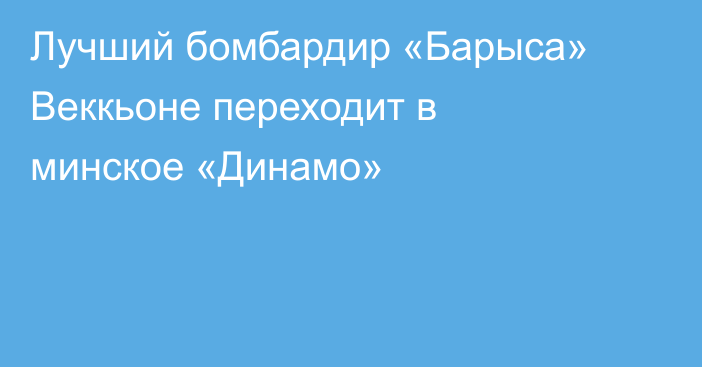 Лучший бомбардир «Барыса» Веккьоне переходит в минское «Динамо»