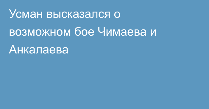 Усман высказался о возможном бое Чимаева и Анкалаева
