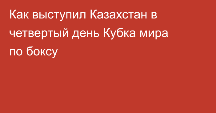 Как выступил Казахстан в четвертый день Кубка мира по боксу