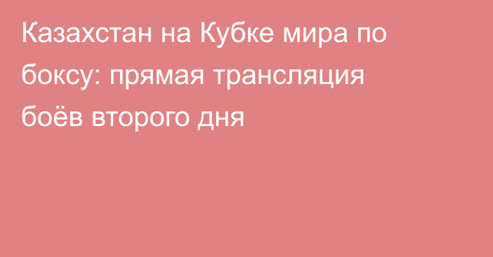 Казахстан на Кубке мира по боксу: прямая трансляция боёв второго дня