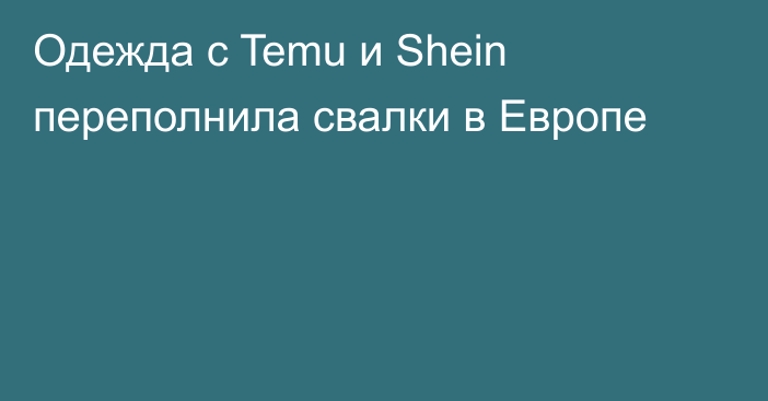 Одежда с Temu и Shein переполнила свалки в Европе