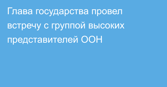 Глава государства провел встречу с группой высоких представителей ООН