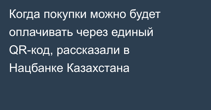 Когда покупки можно будет оплачивать через единый QR-код, рассказали в Нацбанке Казахстана