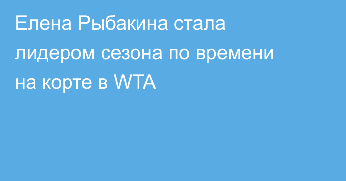Елена Рыбакина стала лидером сезона по времени на корте в WTA