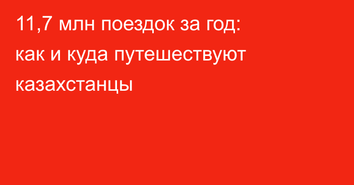 11,7 млн поездок за год: как и куда путешествуют казахстанцы